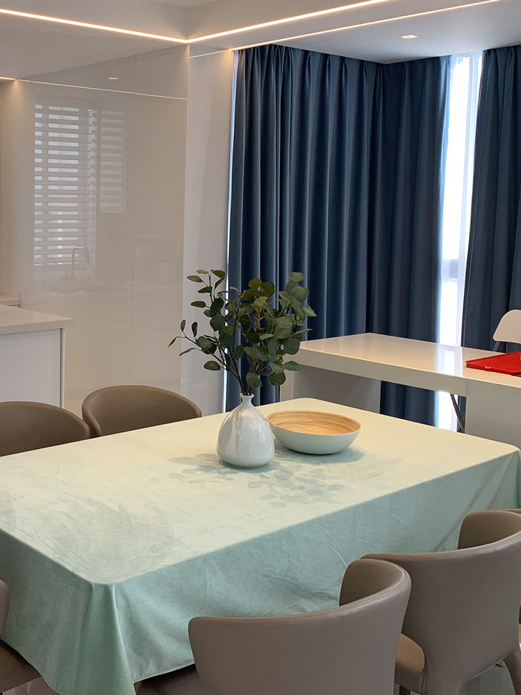 w solid color tablecloth Nordic simple avocado green retro velvet table cloth coffee table cloth tablecloth cover cloth set