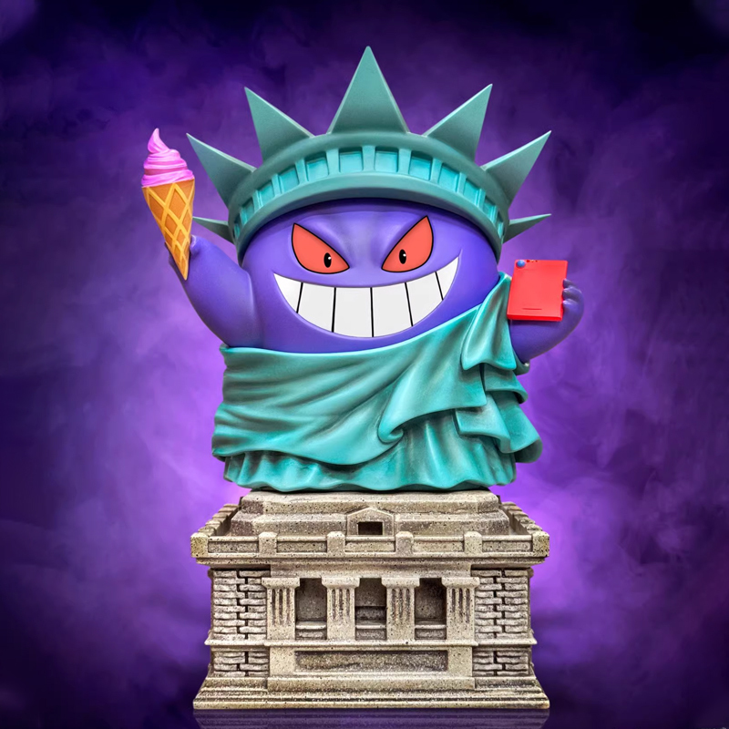 Q-Version Worker Gengar Free-Spirited Ghost Figure Anime Peripheral Two-Dimensional Desktop Ornament Trendy Toy Gift Model