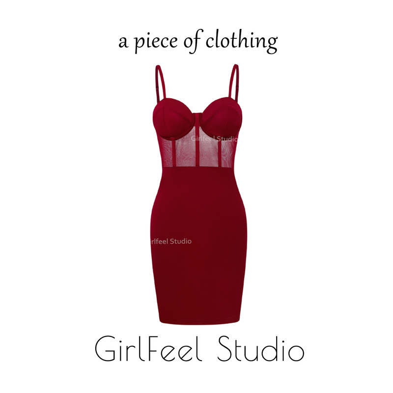Burgundy Sexy Lace Fishbone Suspender Dress for Women, Autumn and Winter Inner Wear, European and American High-End Slim-Fitting Hip-Hugging Skirt