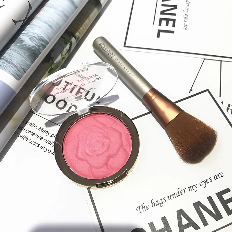 Winnie Cub Rose Petal Blush Blush Lasting Makeup Trang điểm màu nude Làm sáng Pearlescent Matte Gửi Blush Brush phấn má peripera