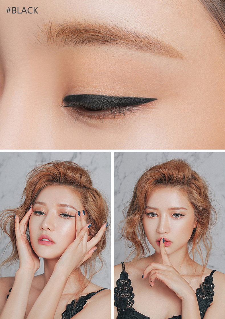 Chính hãng novo không thấm nước và thấm mồ hôi không nở bút kẻ mắt màu đen nâu nhanh khô nhanh mút trang điểm lâu trôi cứng - Bút kẻ mắt chì kẻ mắt karadium