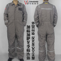 Thin frozen coveralls cotton-padded clothes coveralls foreign trade protective padded mast winter cold and warm overalls