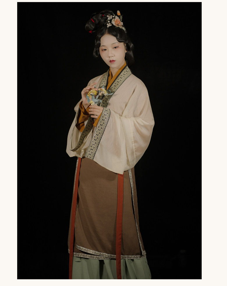 Китайцы одежда наборы 玺儿制作汉服店 仿古画百美图款汉服对穿交直上襦袖旋裙 套装 现