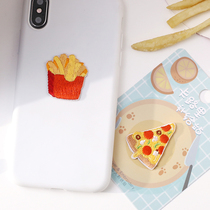Cartoon Snacks Embroidery Sticker Longchamp Bag Self-adhesive Cloth Handbook Mobile Phone Case Decoration Sticker