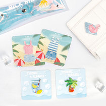Cool Summer Embroidery Stickler shell ipad Decorative Sticker bag clothes Self-adhesive cloth Ledger Moto Diy Sticker
