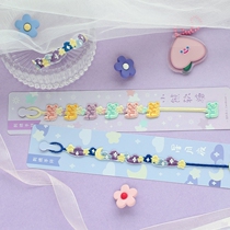 Summer embroidered cloth sticking bracelet with small clear new bracelet bag diy decorative clasp Soft cute teenage girls heart rope