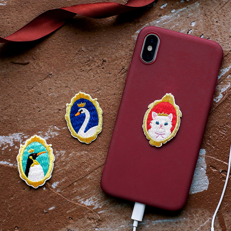 Retro Phnom Penh embroidery glued with adhesive sticker diylLONGCHAMP packet doughnut bag stickers mobile phone shoes decoration sticker