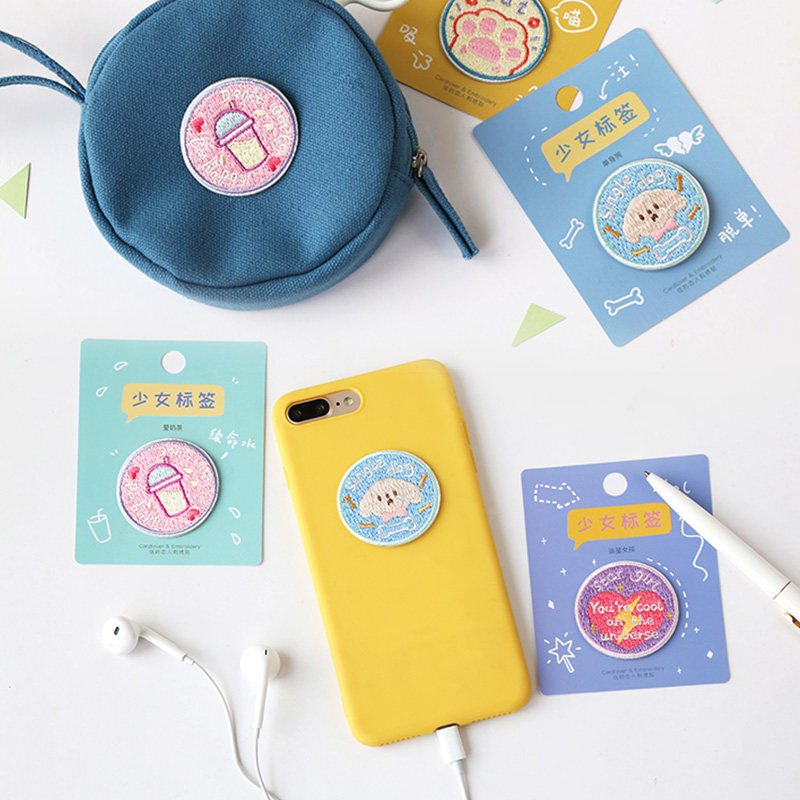 Cartoon Expression Embroidered with mobile phone ipad Self-adhesive decorative sticker Handbag Handbill Book diycloth Clothing Breaking the Cave of the Cave