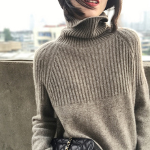 ins洋气慵懒风高领毛衣针织衫线衣