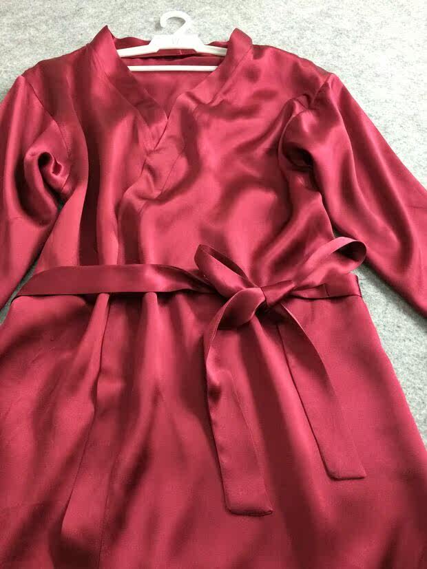 Imported hotel gowns robe wine red sexy silk