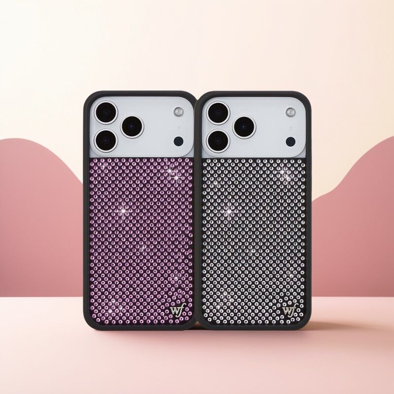 Wildflow Sparkling Series Diamond-Encrusted Crystal Pearl Phone Case Suitable for Apple iPhone 17 Pro Max Protective Case Diamond Glitter 16 Pro Silicone 15 Anti-Drop 14 European and American Style Wf
