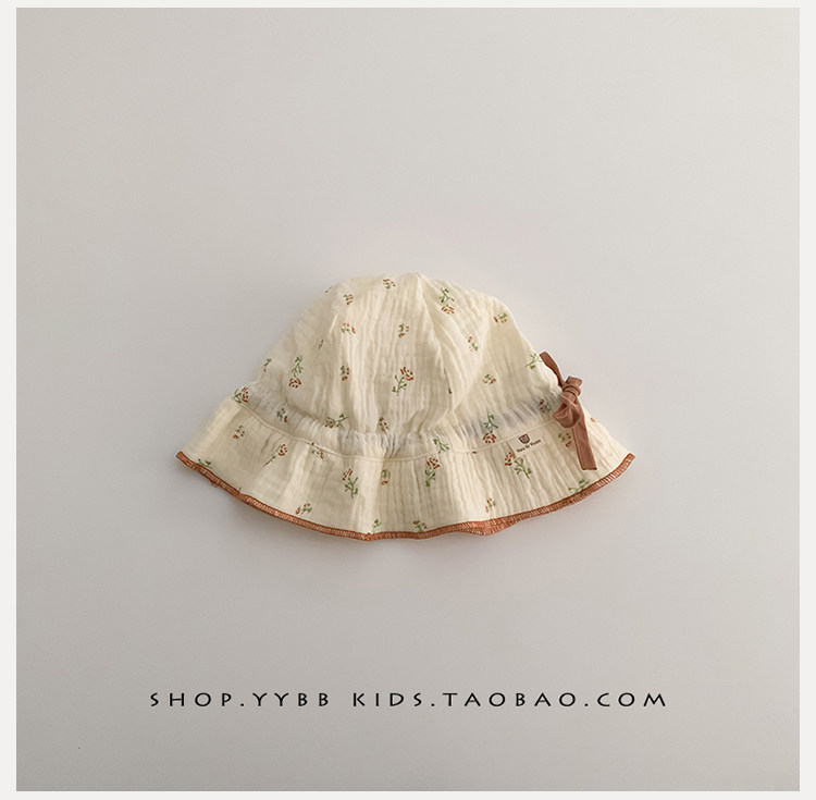 Осенняя шапка для раннего возраста для девочек, цветочный принт, защита от солнца 