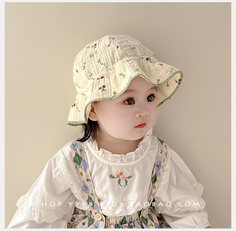 Осенняя шапка для раннего возраста для девочек, цветочный принт, защита от солнца 