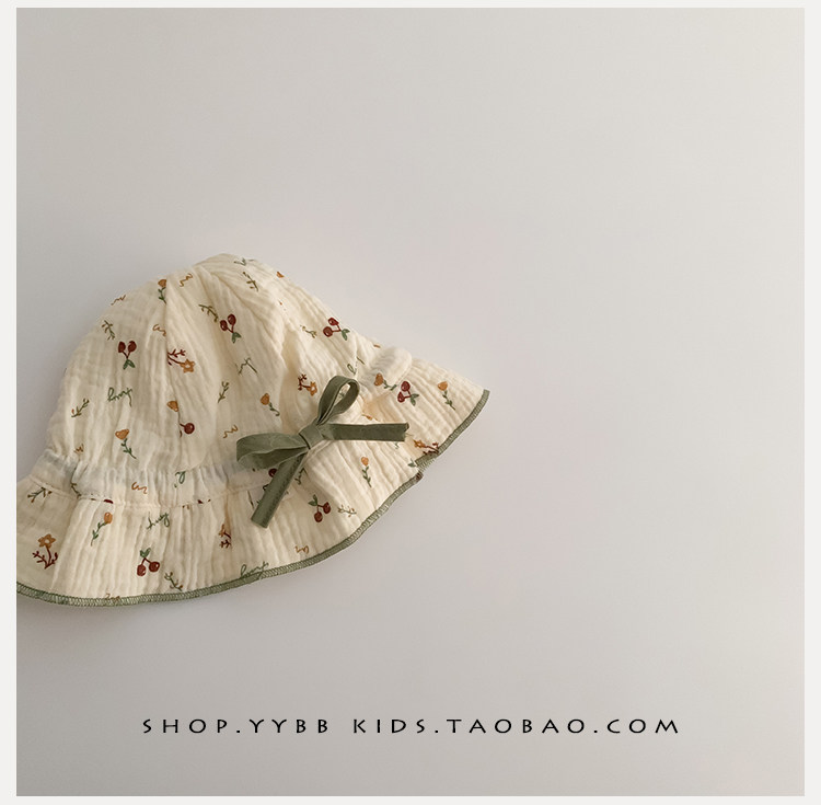 Осенняя шапка для раннего возраста для девочек, цветочный принт, защита от солнца 