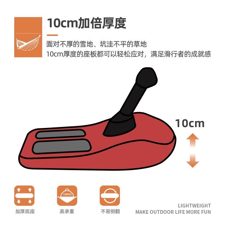 Лыжные доски 儿童滑雪板加厚滑雪坐板成人雪橇车冬季雪爬犁玩雪单板耐磨滑草板