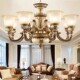 European-Style Luxury Villa Hotel Project, Luxurious and Elegant, High-End Simple European-Style Living Room, Pastoral Resin Retro Large Chandelier