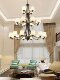 American-Style Staircase Chandelier, Long Chandelier, Three-Story Loft, Rotating Villa, Open-Air Living Room, Duplex Building, Simple Large Chandelier