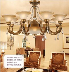 Bai De Shi Te Waltz European and American Retro Luxury Living Room Villa Chandelier with Three, Eight, or Nine Heads for Dining Room Clearance Sale