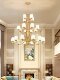 American-Style Staircase Chandelier, Long Chandelier, Three-Story Loft, Rotating Villa, Open-Air Living Room, Duplex Building, Simple Large Chandelier