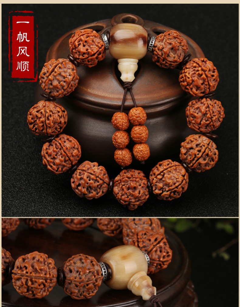 Nepal Dajingang Bodhi vòng tay nam năm sáu cánh hoa đỏ da vàng nổ đôi hạt rồng wenwan vòng đeo tay nam - Vòng đeo tay Clasp vòng tay lv