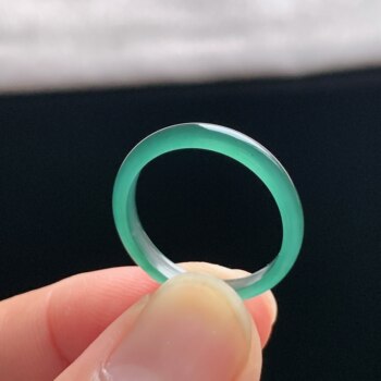 Natural a-grade ice denim blue jade plain ring