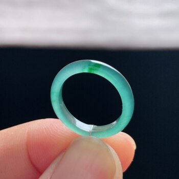 Natural a-grade ice-green jadeite ring