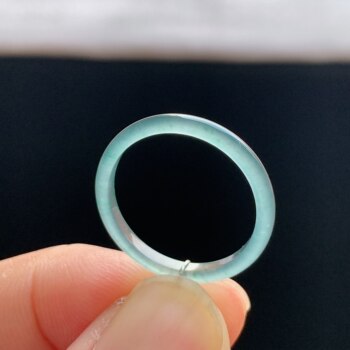 Natural a-grade ice type sky blue jadeite ring