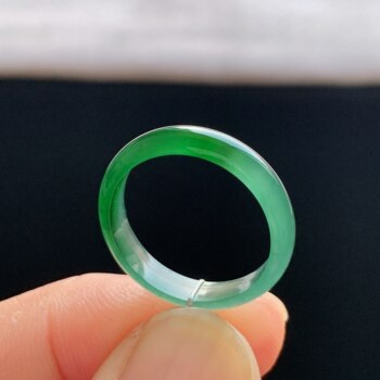 Natural a-grade ice-green jadeite ring