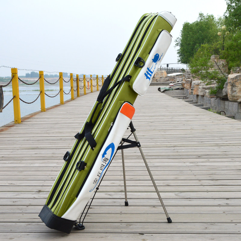 Fishing gear bag fishing rod bag 1 25 meters two-layer three-layer waterproof belt bracket rod bag backpack fishing bag fishing supplies bag