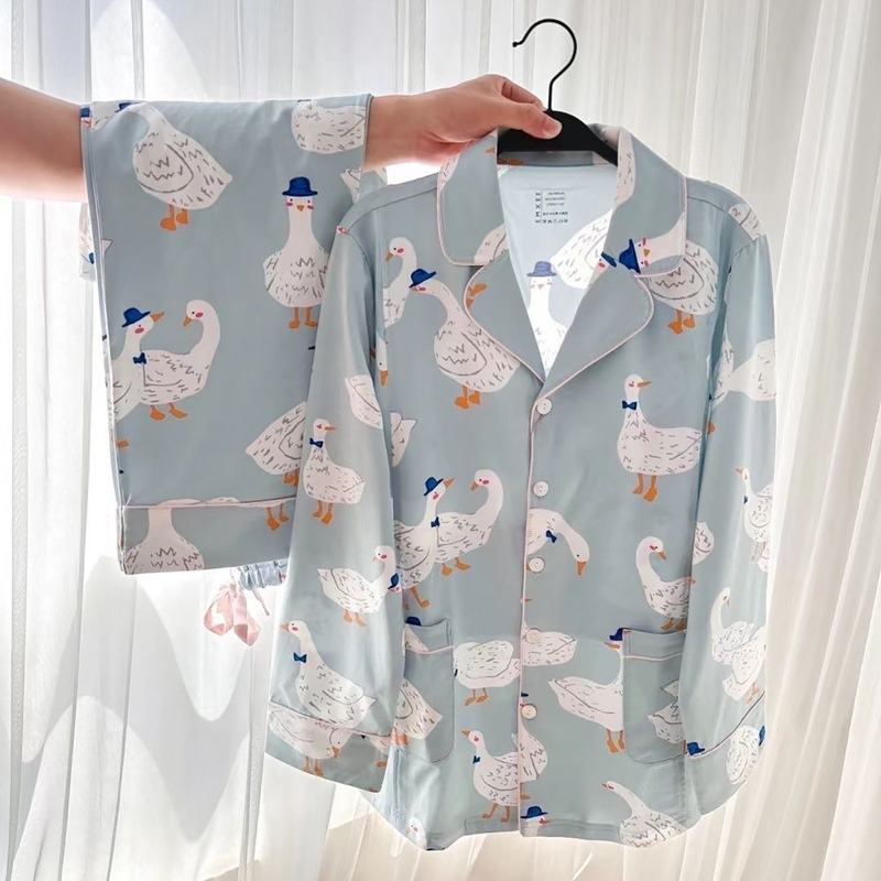Mx Maternity Pure Cotton Sweat-Absorbent Nursing Pajamas Postpartum Thin Homewear Set