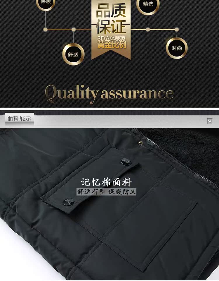 Áo trung niên và lớn hơn cỡ lớn cho nam áo khoác cotton cha mùa đông nam cộng với nhung dày mùa đông ông nội xuống áo khoác dạ nam