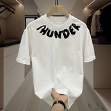 Хлопковая летняя футболка с коротким рукавом подходит для мужчин и женщин, в американском стиле