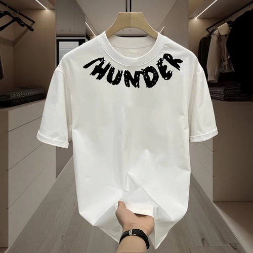 Хлопковая летняя футболка с коротким рукавом подходит для мужчин и женщин, в американском стиле