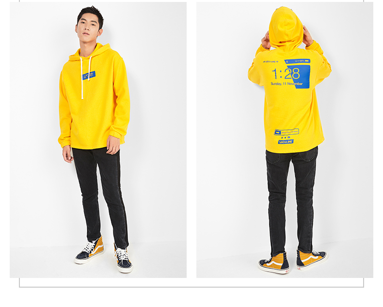 Áo len in hình trung tính Lee X-LINE mới L346623QB8TM hoodie hồng nam
