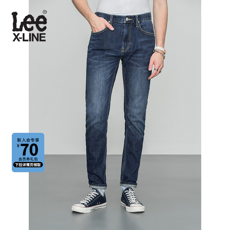 LeeXLINE 22 Spring Summer New Product 705 Standard Mid Waist Deep Blue Male Jeans LMB1007053QJ-867
