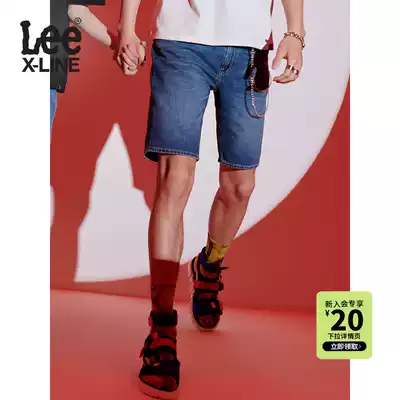 Lee XLINE 21 new product medium blue bermuda denim shorts men's trend LMR9025PN89P