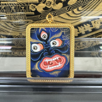 Regong hand-painted thangka Mahakala pendant
