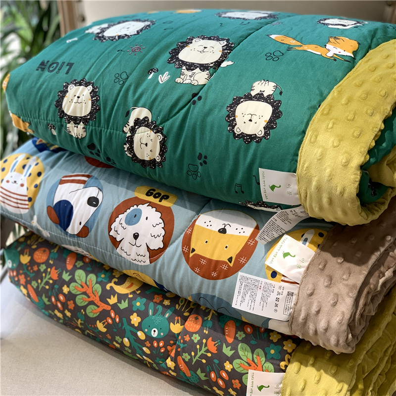 ins foreign trade children's blanket winter cartoon baby elephant lion baby soothing beanie velvet blanket single nap blanket