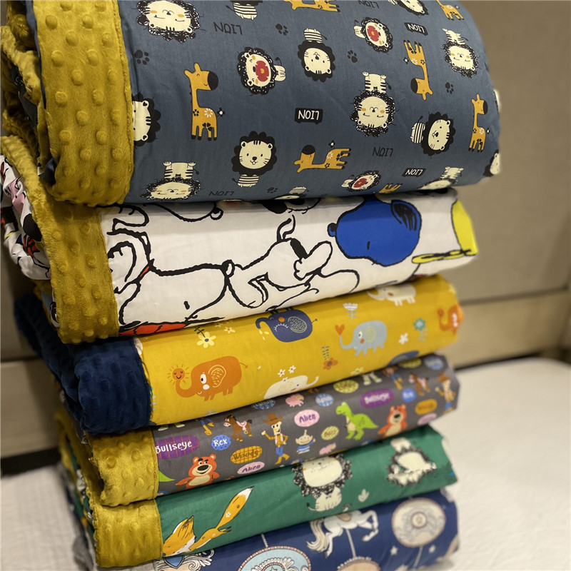 ins Korean cartoon clip cotton bean bean blanket baby quilt thickened kindergarten child baby comfort air conditioning blanket