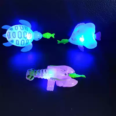 Magnetic luminous fish Children's fishing toys Square stall business set Flashing toys Children's water toys