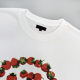 ມາອີກແລ້ວ #陈奷#Strawberry LOGO printed round neck cotton pure-sleeved T-shirt trendy loose men and women T-shirt