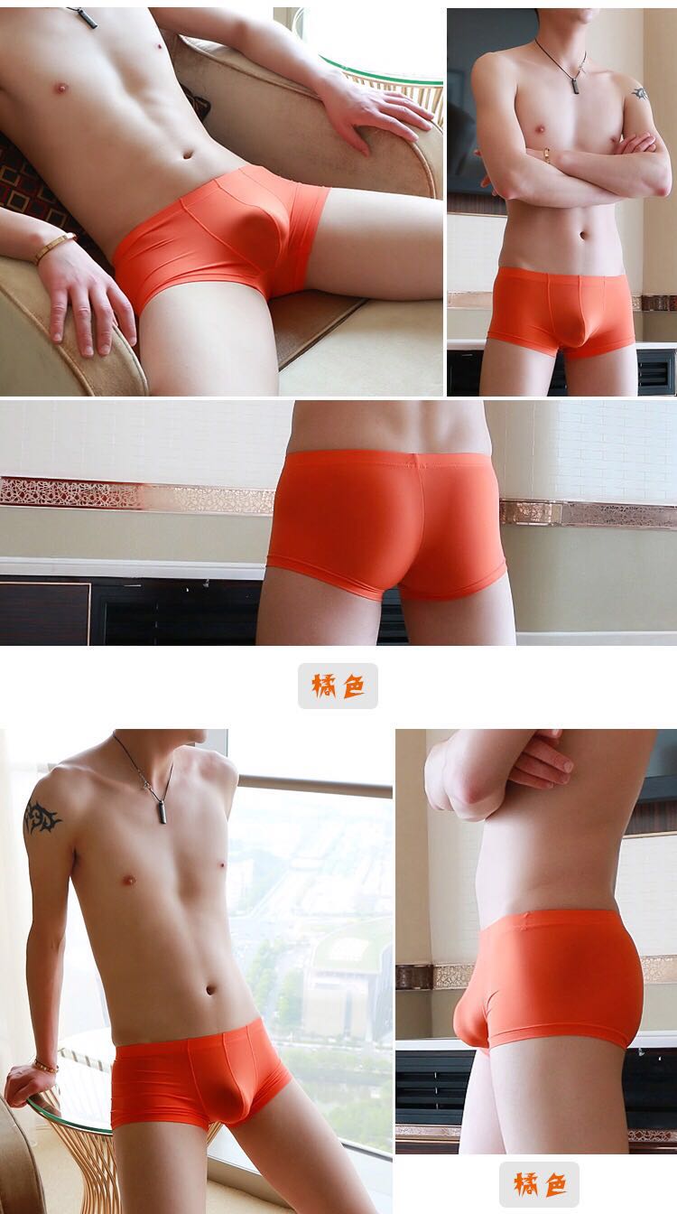 Mùa hè của nam giới boxer tóm tắt băng lụa siêu mỏng trong suốt mát thoáng khí thấp eo không có dấu vết sexy red thanh niên quần quan lot