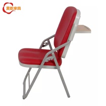 Red church chair Yesu Congregation Church chair folding writing training chair auditorium row chair music venue chair