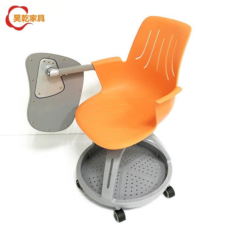 High-end Plastic Lifting Swivel Chair Writing Board Training Chair Table And Chairs Integrated Meeting Chair Multicolor School Classroom Student Chair
