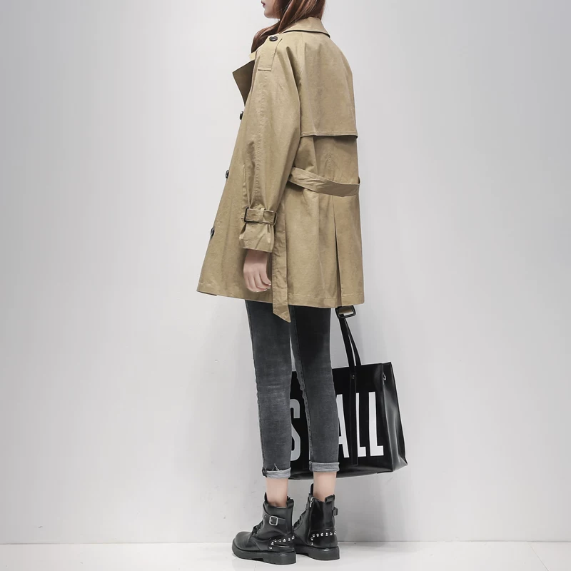Весенне-осеннее trench coat, длинное элитное пальто, 2023 год, корейский стиль, свободный крой