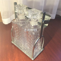 Western antique crystal British Bye scotch brand Crystal whisky bottle decanter pair