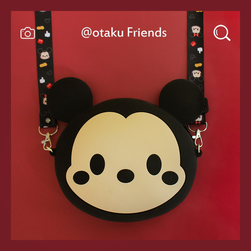 2020 Fall new slanted satchel pins cute phone bag day series Cartoon parent-child chain Pack Silicone Gel Bag