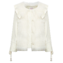 Zoya weekend 2023 new winter style raccoon fur beaded drawstring down fur short coat EJWDDU16