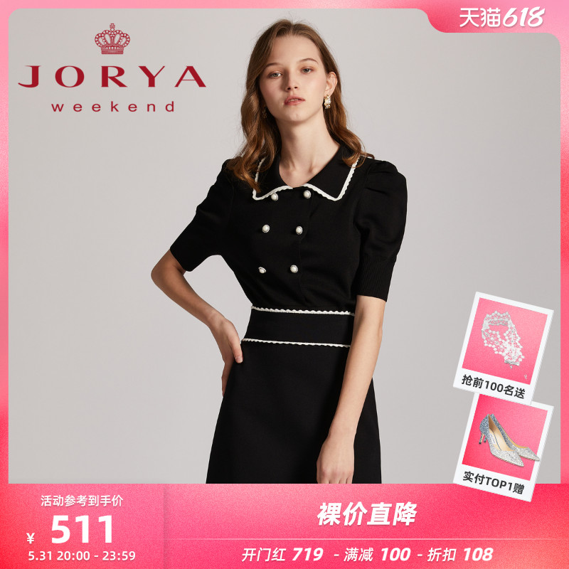 Zhuoja weekend 2022 autumn and winter new vintage lace-turned-in-bubble sleeves double-row buttoned-knitted sweatshirt EJWBAQ01