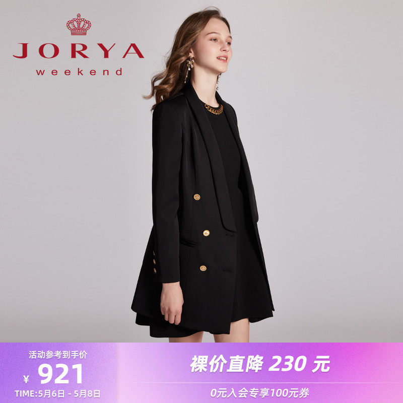 Zhuoja over the weekend 2022 spring new ably capsized double-row buttoned suit jacket EJWBAJ13